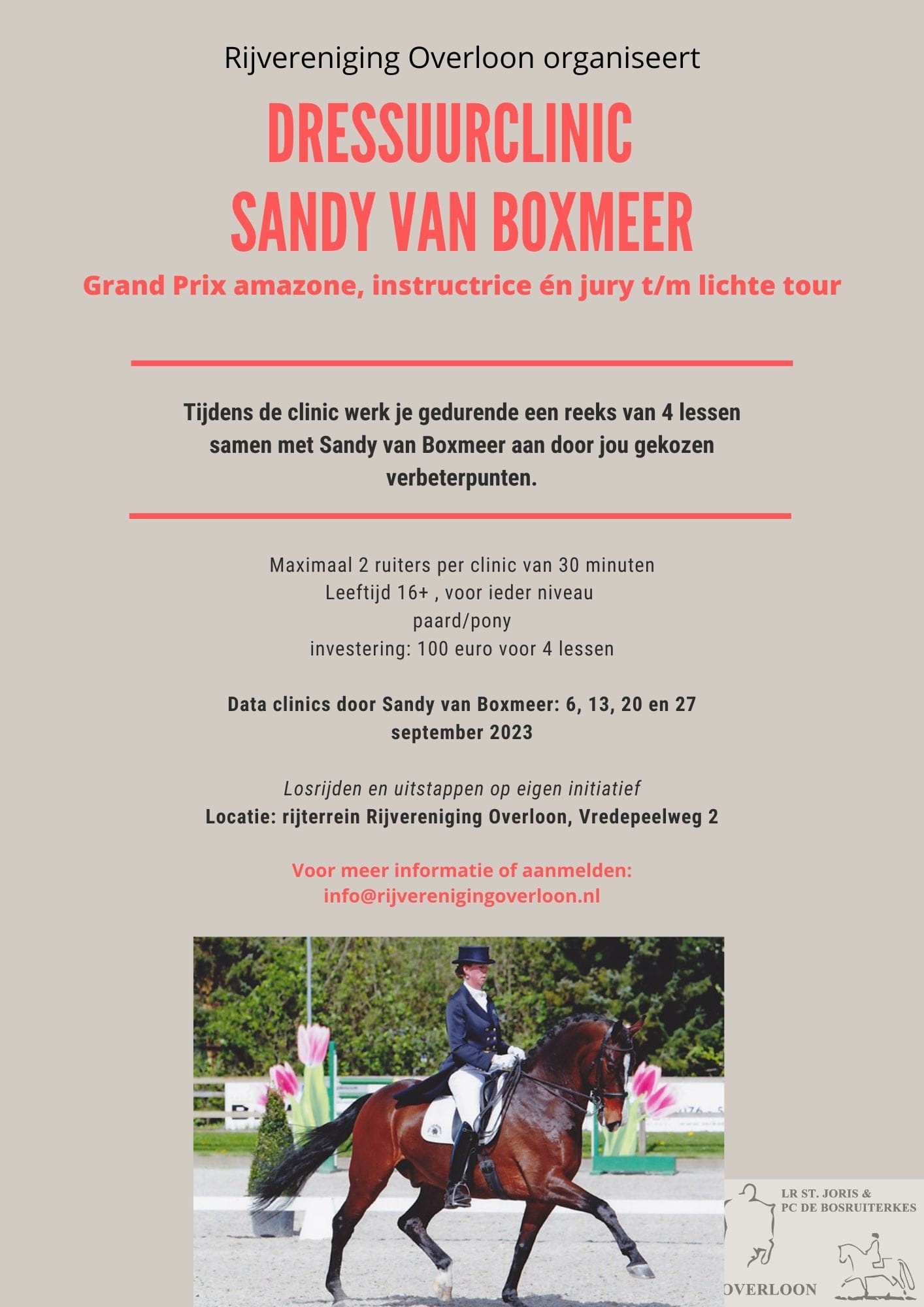 Dressuurclinic Sandy van Boxmeer