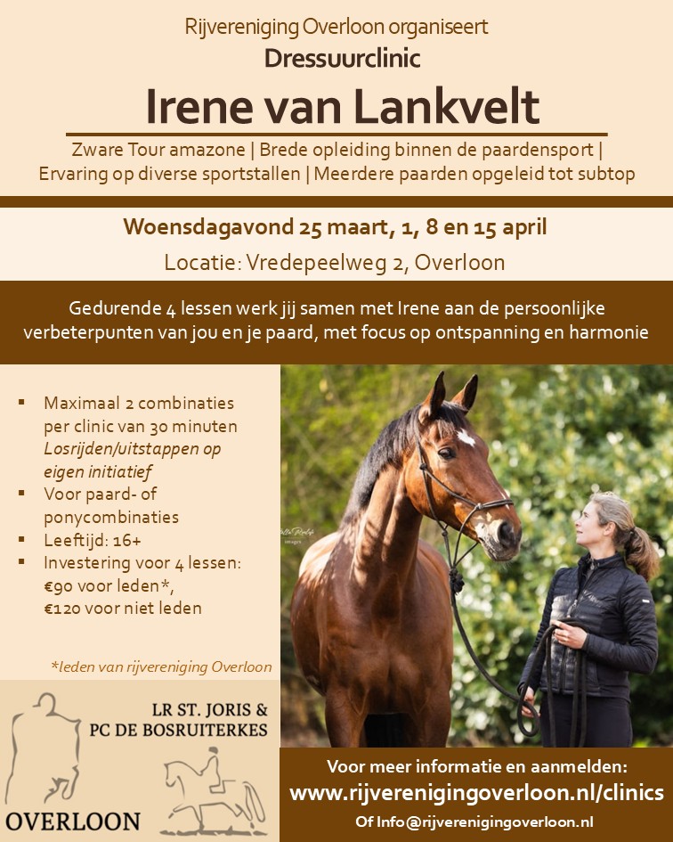Dressuur clinic Irene van Lankvelt